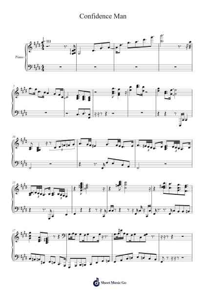 Confidence Man Sheet Music by Yutaka Yamada-Arr.Montyet