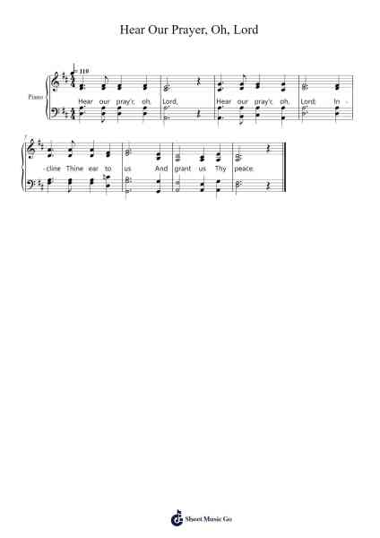 Hear Our Prayer, Oh, Lord Sheet Music by George Whelpton-Arr.Vogtthia