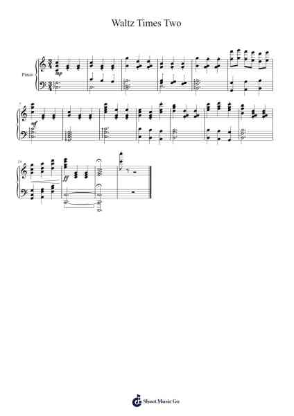 Waltz Times Two Sheet Music by Gilch-Arr.Cugue Vebriel