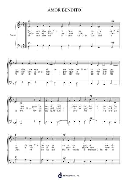 Amor Bendito Sheet Music by Hermanos Romanillo-Arr.Inmark Ausbrooke
