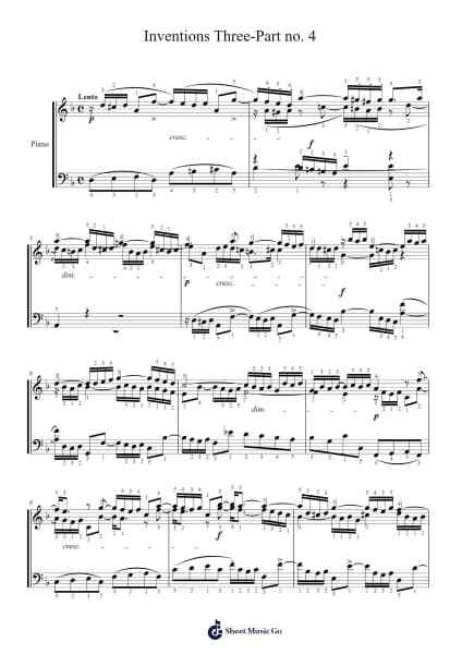 Three-Part Inventions No. 4 in D Minor, BWV 790 Sheet Music by Johann Sebastian Bach-Arr.Buckhue
