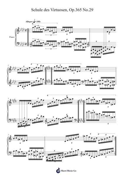 Schule des Virtuosen, Op. 365, No. 29 Sheet Music by Carl Czerny-Arr.Marmo