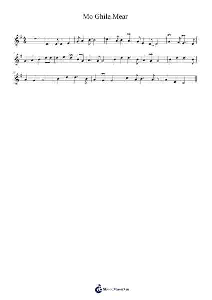 Mo Ghile Mear Sheet Music by Unknown author-Arr.Louann Bonpe