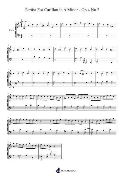 Partita for Carillon in A Minor, Op. 4 No. 2 Sheet Music by TheHymnPlayer01-Arr.Waymuel Katlus