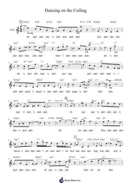 Dancing on the Ceiling Sheet Music by Chet Baker-Arr.Sibylmos Fordridge