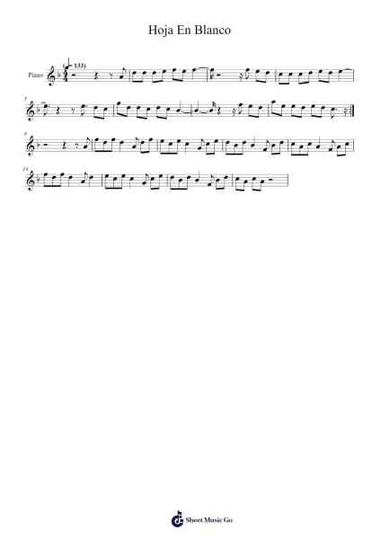 Hoja En Blanco Sheet Music by Baron Rojo-Arr.Lauven Joyceleif