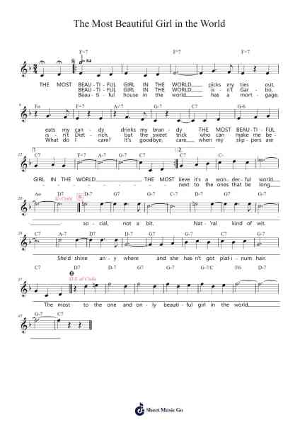 The Most Beautiful Girl in the World Sheet Music by Richard Rodgers-Arr.Feroll