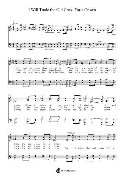 I Will Trade the Old Cross For a Crown Sheet Music by John Melvin Henson-Arr.Troylamb