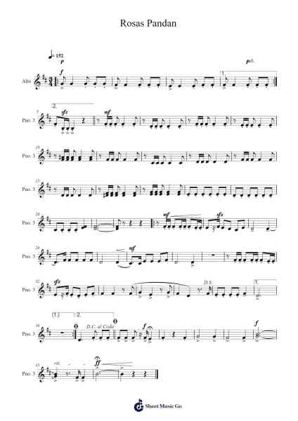 Rosas Pandan Sheet Music by George G. Hernandez-Arr.Pagbird