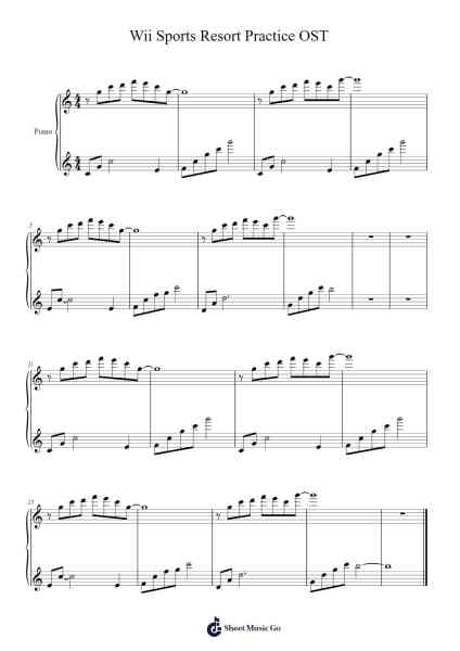 Wii Sports Resort Practice OST Sheet Music by Ryo Nagamatsu-Arr.Charfra Tesscer