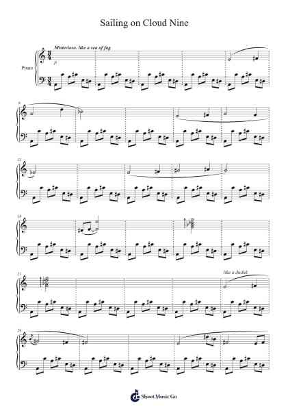 Images: 5 "Sailing on cloud nine" Sheet Music by Chloetle-Arr.Hulstone Lilsper