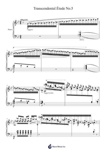 Transcendental Étude No.5 Sheet Music by F. Liszt-Arr.Zimwis