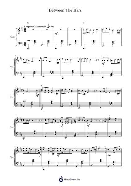 Between The Bars Sheet Music by Elliott Smith/Agnes Obel-Arr.Shamens Xedric