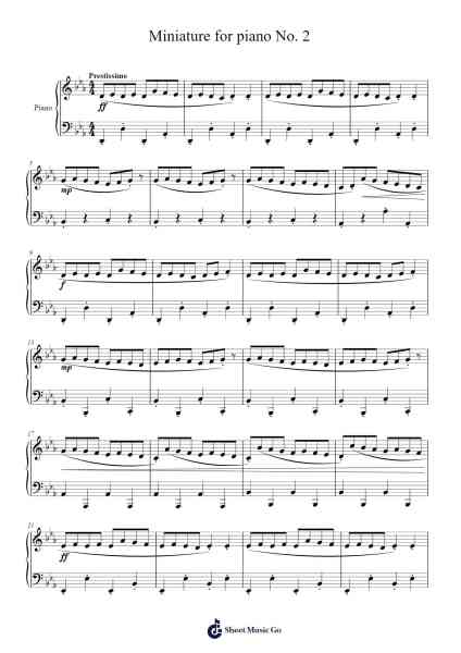 Miniature for piano No. 2 Sheet Music by L. L. Potter-Arr.Mileswin Joanmuel