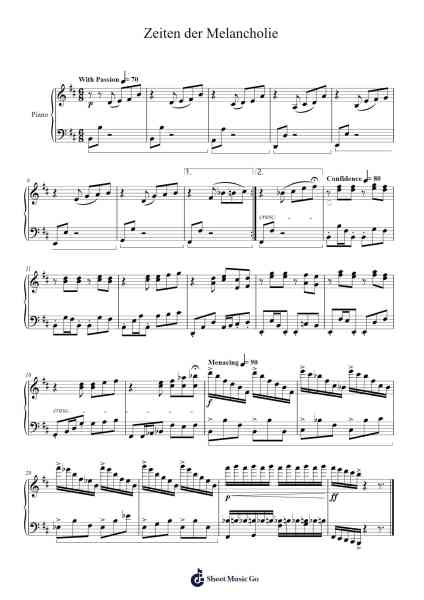 Zeiten der Melancholie Sheet Music by Oliver Nobles-Arr.Holmesmax