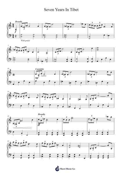 Seven Years In Tibet Sheet Music by John Williams-Arr.Nelrist Hornrias
