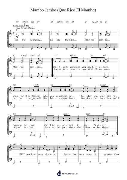 Mambo Jambo (Que Rico El Mambo) Sheet Music by Astor Piazzolla-Arr.Louiste