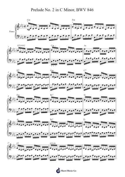 Prelude No. 2 in C Minor, BWV 846 (from "The Well-Tempered Clavier", Book I) Sheet Music by Johann Sebastian Bach-Arr.Pullamb