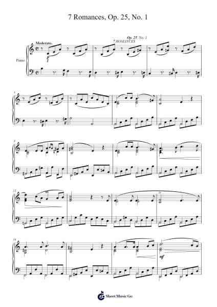 7 Romances, Op. 25, No. 1 Sheet Music by Sigismond Thalberg-Arr.Mcdel Auriah