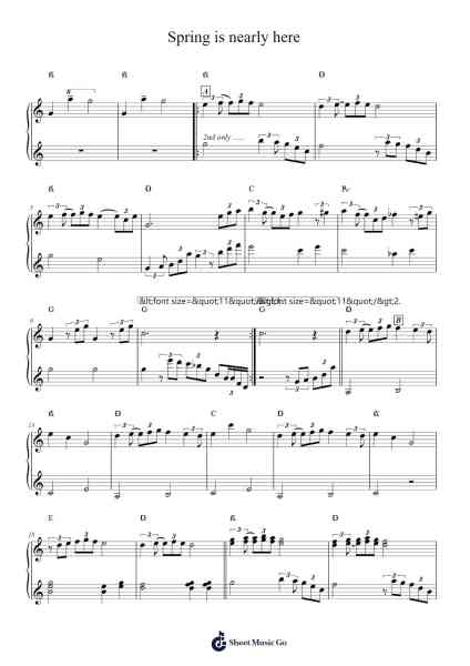 Spring is nearly here Sheet Music by The Shadows-Arr.Larple