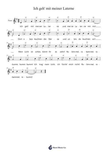 Ich geh' mit meiner Laterne Sheet Music by -Arr.Beautle