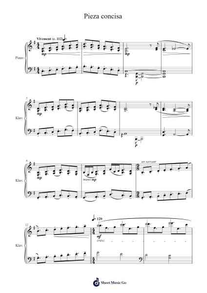 Pieza concisa Sheet Music by Nicolas Viereckel-Arr.Rontrine Ollyn
