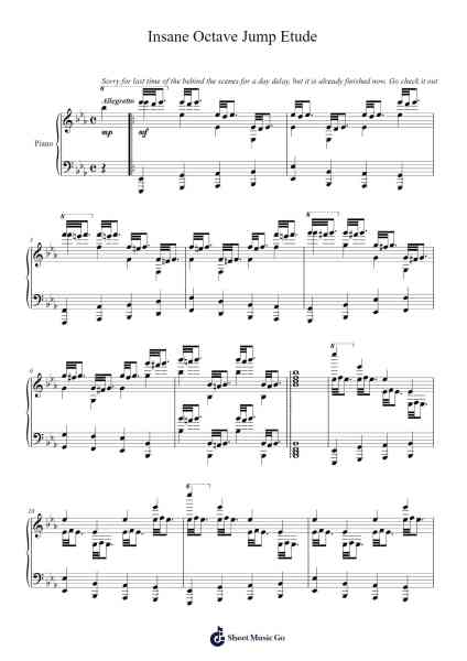 Insane Octave Jump Etude Sheet Music by James Wei-Arr.Bobtab
