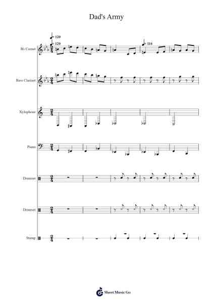 Dad's Army Sheet Music by -Arr.Jaboyle Erve