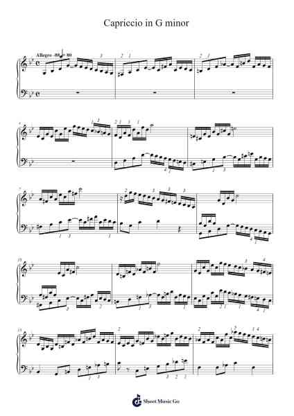 Capriccio in G minor Sheet Music by George Frideric Handel-Arr.Kentfred
