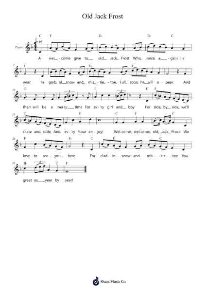 Old Jack Frost Sheet Music by Traditional-Arr.Wrighttab