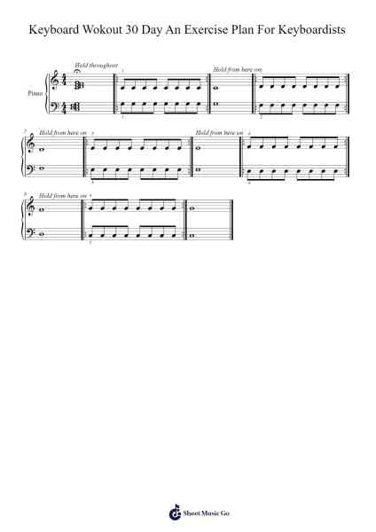 Keyboard Wokout 30 Day An Exercise Plan For Keyboardists Sheet Music by Tom Brislio-Arr.Bairddict Sasback