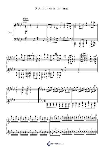 3 Short Pieces for Israel Sheet Music by Loudan Stradinoff-Welkinstein-Arr.Osger