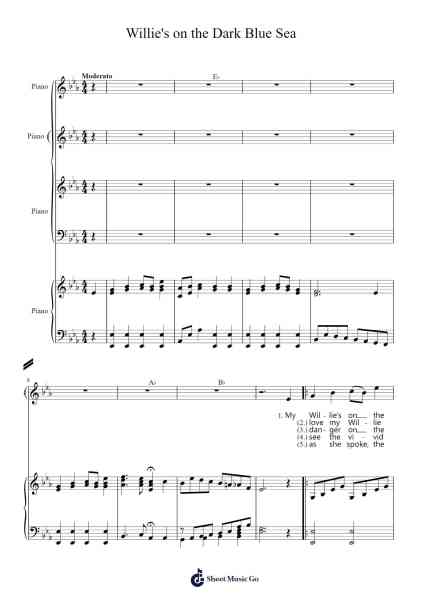 Willie's on the Dark Blue Sea Sheet Music by Henry S. Thompson-Arr.Minmeg Bobfax