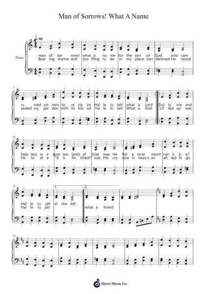 Man of Sorrows! What A Name Sheet Music by Phillip Bliss-Arr.Manssaul Dexy