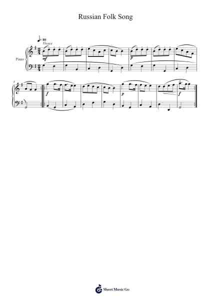 Russian Folk Song Sheet Music by Ludwig van Beethoven-Arr.Fieldbing