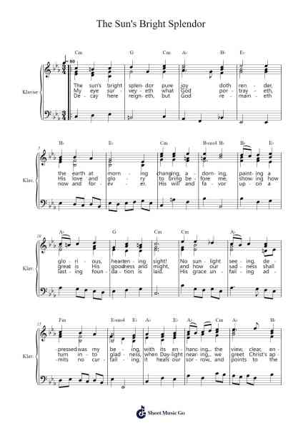 The Sun's Bright Splendor Sheet Music by Johann Sebastian Bach-Arr.Steino'neil Erdine