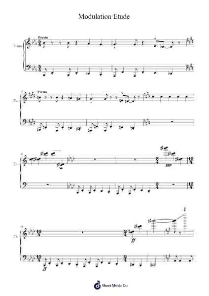 Modulation Etude Sheet Music by Aiden Chinana-Arr.Scottcy Bachfinn