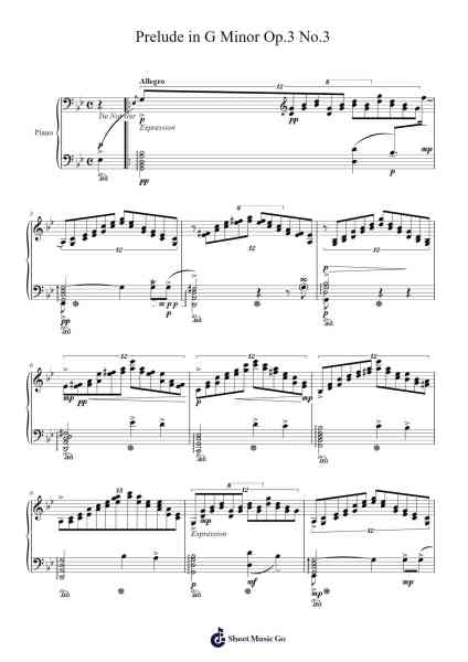 Prelude in G Minor, Op. 3, No. 3 Sheet Music by Trayy Turner-Arr.Charwen