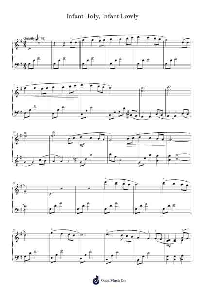 Infant Holy, Infant Lowly Sheet Music by Misc Traditional-Arr.Beautle
