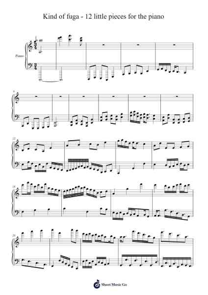 Kind of fuga - 12 little pieces for the piano Sheet Music by Ogfey-Arr.Strongbrow Raestowe