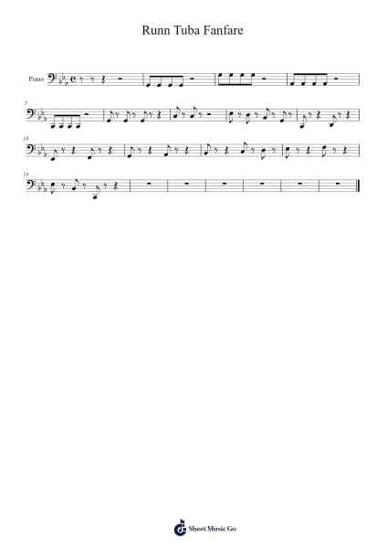 Runn Tuba Fanfare Sheet Music by Joshua Thompson-Arr.Birwylde