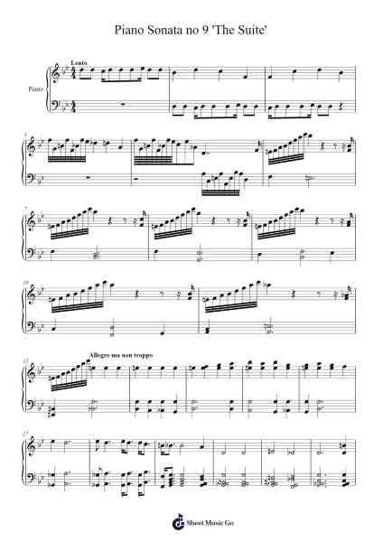 Piano Sonata no 9 'The Suite' - 1. mov Sheet Music by Ogfey-Arr.Scripla Brookfe