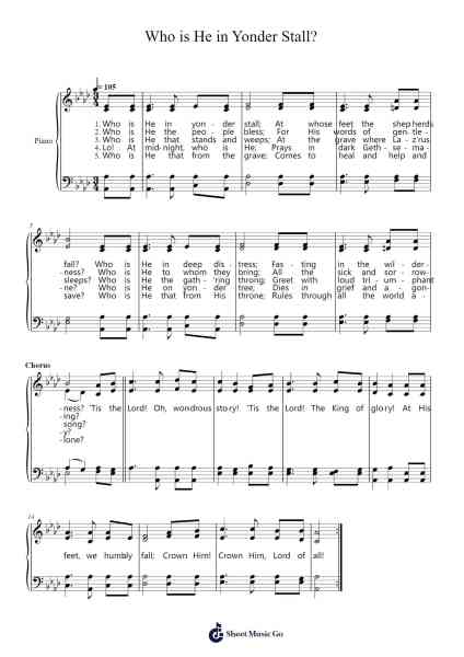 Who is He in Yonder Stall? Sheet Music by Benjamin Russel Hanby-Arr.Jeno Willlotte