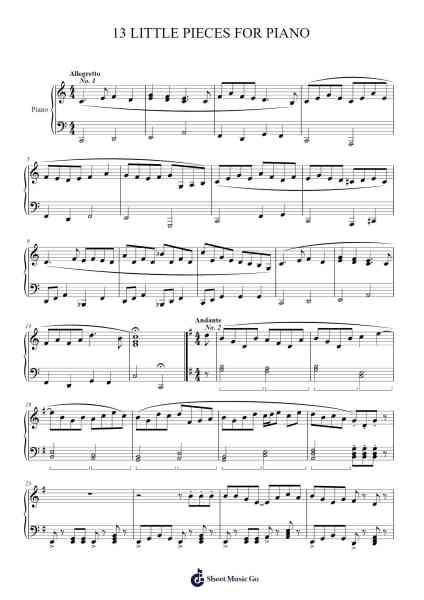 13 LITTLE PIECES FOR PIANO Sheet Music by Vojtěch Munduch-Arr.Ruthneil Rulan