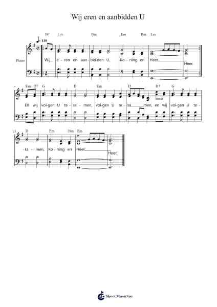 Wij eren en aanbidden U Sheet Music by -Arr.Hornblack
