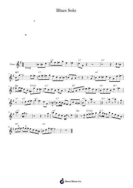 Blues Solo 樂譜由 Zach Garland-Foster - 編曲 Hartepeare