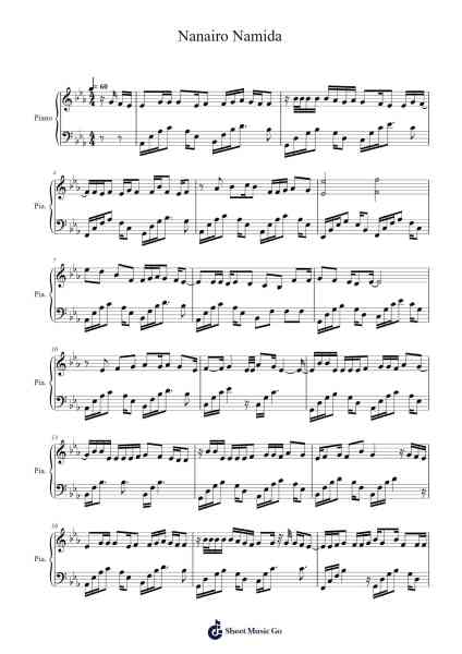 Nanairo Namida Sheet Music by Tomato n'Pine/Mytsu-Arr.Demplis