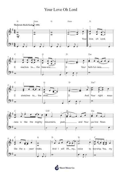 Your Love Oh Lord Sheet Music by Third Day-Arr.Ivescan Nelral