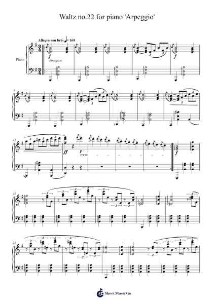Waltz No. 22 "Arpeggio" Sheet Music by above170iq2-Arr.Pehall