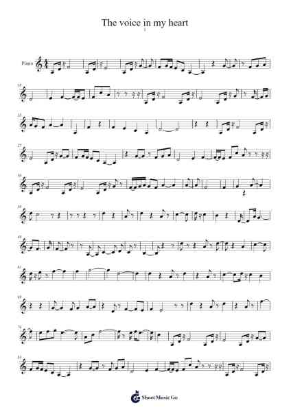 The voice in my heart Sheet Music by Evan Call-Arr.Manbeard Lylaine